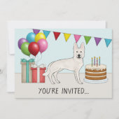 Witte Zwitserse Duitse herder hond kleurrijke verj Kaart (Voorkant)