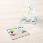 Witte Zwitserse Duitse herder hond kleurrijke verj Kartonnen Onderzetters (Insitu)