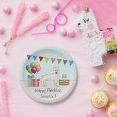 Witte Zwitserse herder cartoon hond kleurrijke ver Papieren Bordje (Feest)