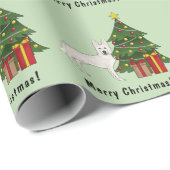 Witte Zwitserse Herder GSD En Kerstboom Cadeaupapier (Rol Hoek)
