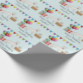 Witte Zwitserse Herder GSD Kleurrijke Gelukkige Ve Cadeaupapier (Hoek)