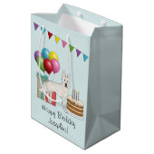 Witte Zwitserse Herder GSD Kleurrijke Gelukkige Ve Medium Cadeauzakje (Achterkant Gekanteld)