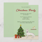 Witte Zwitserse Herder Schattige GSD Dog Groene Ke Kaart (Voorkant / Achterkant)