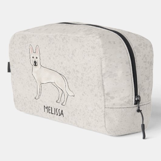 Witte Zwitserse Herder Schattige Witte GSD Hond Me Toilettasje (Rechterhoek)