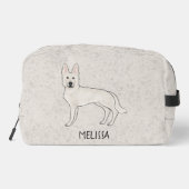 Witte Zwitserse Herder Schattige Witte GSD Hond Me Toilettasje (Achterkant)