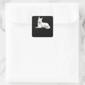 witte zwitserse herder vierkante sticker (Tas)