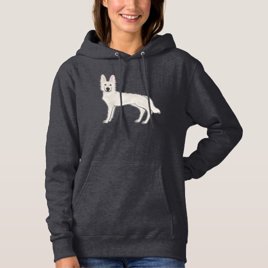 witte zwitserse herder witte duitse herder hond hoodie (Voorkant)