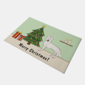 Witte Zwitserse Herder Witte GSD Hond Kerstboom Deurmat (Schuin)