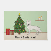 Witte Zwitserse Herder Witte GSD Hond Kerstboom Deurmat (Voorkant)