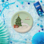 Witte Zwitserse Herder Witte GSD Kerstboom Papieren Bordje (Feest)