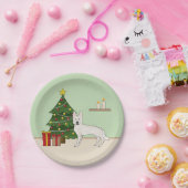 Witte Zwitserse Herder Witte GSD Kerstboom Papieren Bordje (Feest)