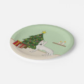 Witte Zwitserse Herder Witte GSD Kerstboom Papieren Bordje (Gekanteld)