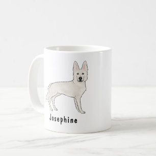 Witte Zwitserse Herder Witte GSD Mooie Hond Met Na Koffiemok