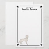 Witte Zwitserse Herder Witte GSD Mooie Hond Met Te Briefpapier (Voorkant / Achterkant)