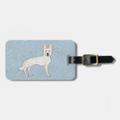 Witte Zwitserse Herder Witte GSD Schattigee Cartoo Bagagelabel (Voorkant horizontaal)