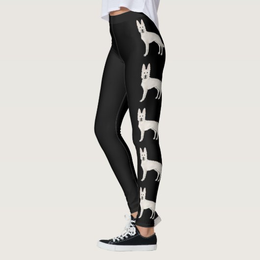Witte Zwitserse Herder Witte GSD Schattigee Cartoo Leggings (Links)