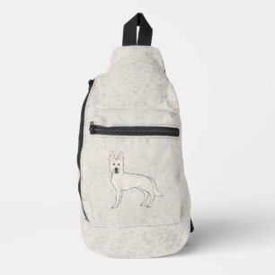 Witte Zwitserse Herder Witte GSD Schattigee Cartoo Sling Bag