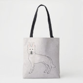 Witte Zwitserse Herder Witte GSD Schattigee Cartoo Tote Bag (Voorkant)