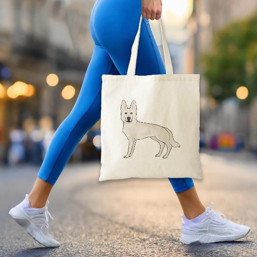 Witte Zwitserse Herder Witte GSD Schattigee Cartoo Tote Bag