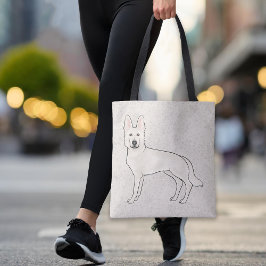 Witte Zwitserse Herder Witte GSD Schattigee Cartoo Tote Bag