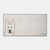 Witte Zwitserse Herder Witte GSD Schattigee Hond m Bureaumat (Voorkant)