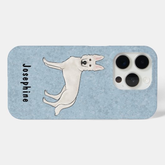 Witte Zwitserse Herder Witte GSD Schattigee Hond m Case-Mate iPhone Case (Achterkant (horizontaal))