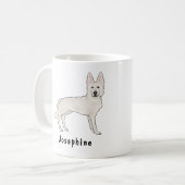 Witte Zwitserse Herder Witte GSD Schattigee Hond m Koffiemok (Voorkant links)