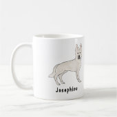 Witte Zwitserse Herder Witte GSD Schattigee Hond m Koffiemok (Links)
