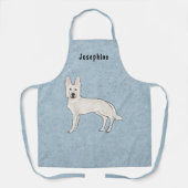 Witte Zwitserse Herder Witte GSD Schattigee Hond m Schort (Voorkant)