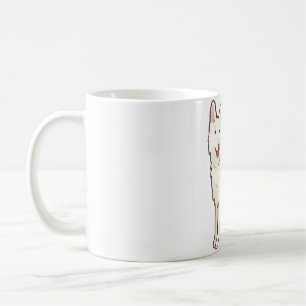 Witte Zwitserse Herder zittend Koffiemok