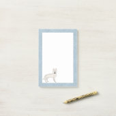Witte Zwitserse Herdershond Witte GSD Cartoon Hond Post-it® Notes (Op bureau)