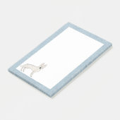 Witte Zwitserse Herdershond Witte GSD Cartoon Hond Post-it® Notes (Schuin)