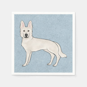 Witte Zwitserse Herdershond Witte GSD Cartoon Hond Servet