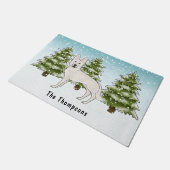 Witte Zwitserse Herdershond Witte GSD Hond Winter Deurmat (Schuin)