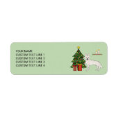 Witte Zwitserse Herdershond Witte GSD Kerstboom Etiket (Voorkant)