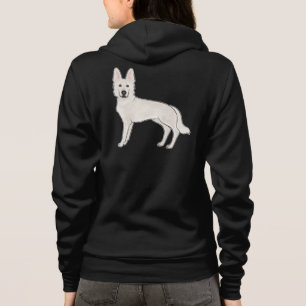 Witte Zwitserse Herdershond Witte GSD Lieve Tekenf Hoodie
