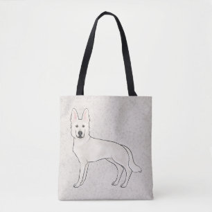 Witte Zwitserse Herdershond Witte GSD Lieve Tekeni Tote Bag