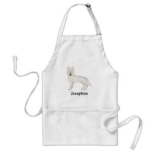 Witte Zwitserse Herdershond Witte GSD Mooie Hond M Standaard Schort