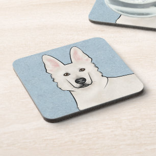 Witte Zwitserse Herdershond Witte GSD Mooie Honden Bier Onderzetter