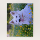 Witte Zwitserse Shepherd Dog Jigsaws. Legpuzzel (Verticaal)