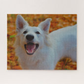 Witte Zwitserse Shepherd Dog Jigsaws. Legpuzzel (Horizontaal)