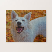 Witte Zwitserse Shepherd Dog Jigsaws. Legpuzzel (Horizontaal)