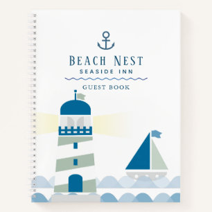 Wittebeach House Guest Book Nautical Lighthouse Wh Notitieboek