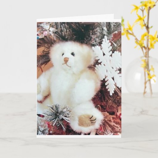 **WITTEDDY ZEGT MERRY CHRISTMAS AAN U!* KAART (Gele Bloem)