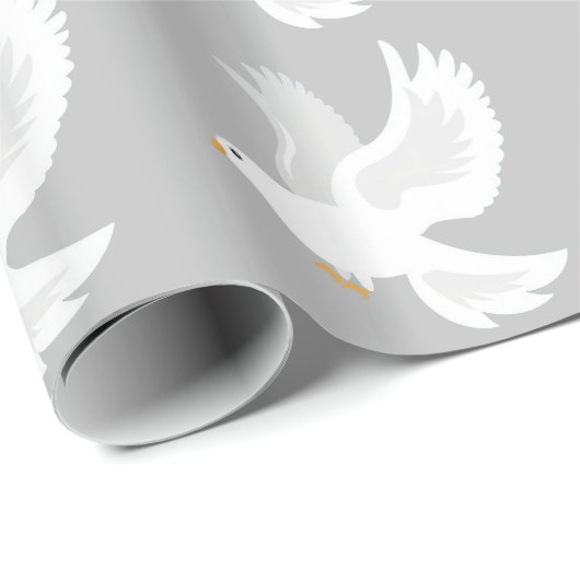 Witteduif op grijs cadeaupapier (Rol Hoek)