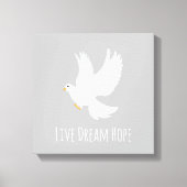 Witteduif op grijs canvas afdruk (Voorkant)