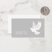 Witteduif op grijs notitiekaartje (Voorkant / Achterkant in situ)