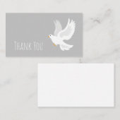 Witteduif op grijs notitiekaartje (Voorkant / Achterkant)