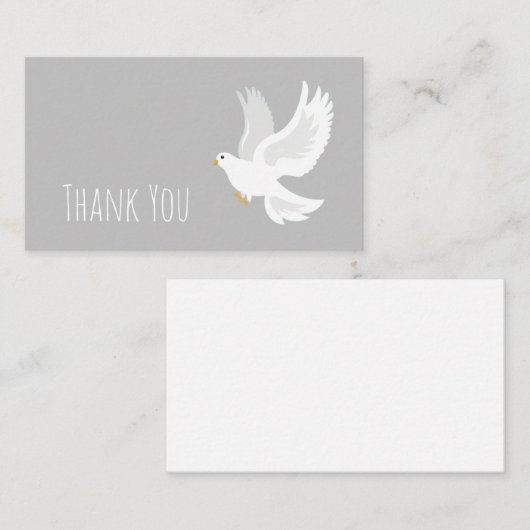 Witteduif op grijs notitiekaartje (Voorkant / Achterkant)