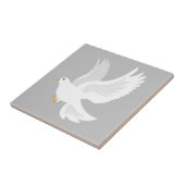 Witteduif op grijs tegeltje (Zijkant)